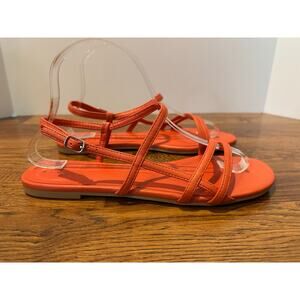 A New Day Women’s Kaia Strappy Sandal Red Orange Size 9 – Casual Chic Footwear